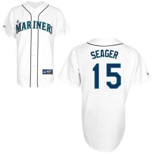 Kyle Seager #15 Youth Baseball Jersey-Seattle Mariners Authentic Home White Cool Base MLB Jersey